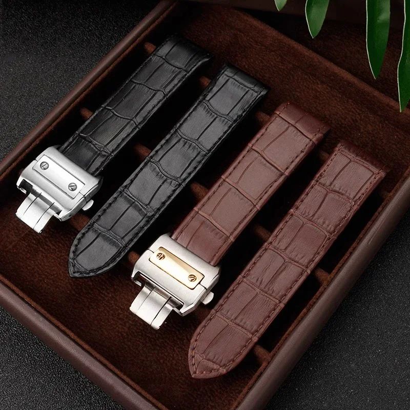 20mm 23mm Genuine Leather Watc - đánh giá và giá Cartier Watch Santos