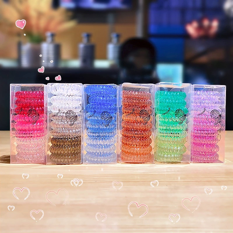 9 Pcs/Box Telephone Wire Elast - đánh giá và giá Silicone Band Women
